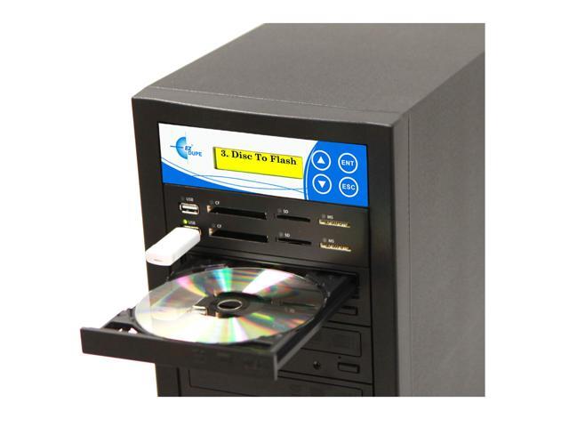 EZ DUPE 1 to 4 Media Mirror Plus DVD Duplicator - Flash (SD / CF / MS / MMC / USB) & Disc (DVD / CD) to 1 Media / 4 Disc Copy Copier Multimedia...