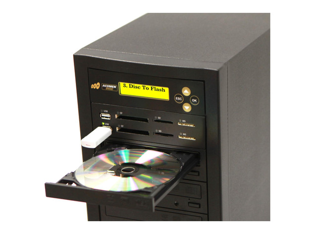 Acumen Disc CrossOver Bi-Directional Multimedia Flash Memory Copier (CF SD MS USB) to 1-2 CD DVD Disc Duplicator / Media Converter - Disc to Disc /...