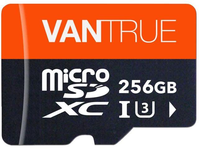 Vantrue 256GB MicroSDXC UHS-I U3 V30 Class 10 4K UHD Video High Speed Transfer Monitoring SD Card with Adapter for Dash Cams, Body Cams, Action.