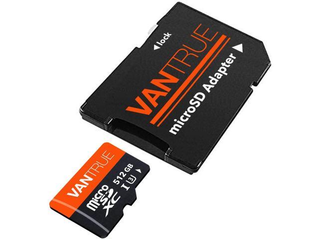 Vantrue 512GB microSDXC UHS-I U3 4K UHD Video High Speed Transfer Monitoring SD Card with Adapter for Dash Cams, Body Cams, Action Camera,...