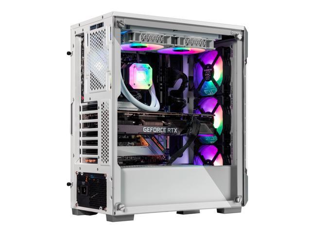 Velztorm White Ferrux CTO Gaming Desktop Liquid-Cooled (AMD Ryzen 9-5900X 12-Core, GeForce GTX 1050 Ti 4GB, 32GB DDR4, 1TB PCIe SSD + 3TB HDD, RGB...