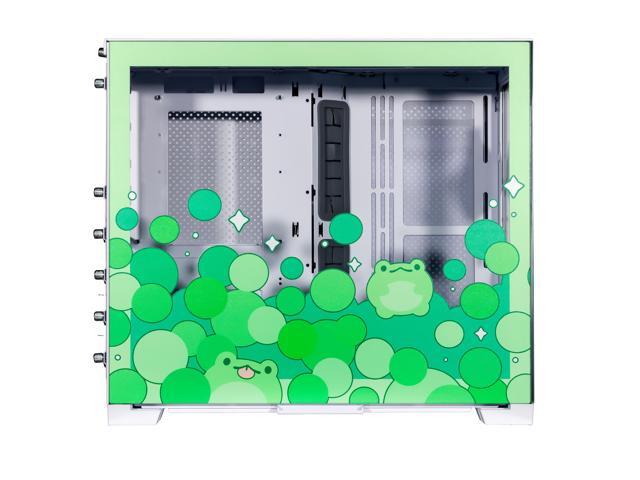 Velztorm Minty Frog Custom Art Aluminum Tempered Glass O11 Dynamic Mini Green Gaming Computer Case, Supports Mini-ITX, Micro-ATX, and ATX...