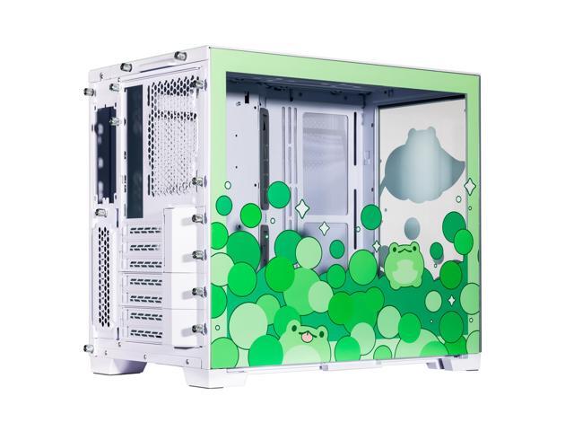 Velztorm Minty Frog Custom Art Aluminum Tempered Glass O11 Dynamic Mini Green Gaming Computer Case, Supports Mini-ITX, Micro-ATX, and ATX...