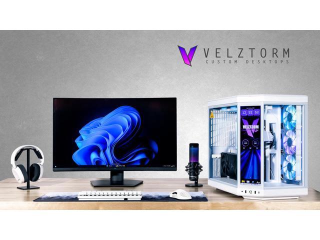 Velztorm LCD Praetix Custom Built Gaming Desktop PC (Intel i9-14900K, GeForce RTX 5060, 32GB DDR5, 2TB PCIe SSD, RGB Fans, 360mm AIO, 1000W PSU,...