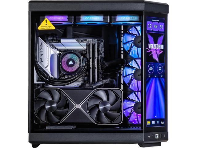 Velztorm LCD Black Praetix Custom Built Gaming Desktop PC (Intel i9-14900K, GeForce RTX 5070 Ti, 32GB DDR5, 2TB PCIe SSD, RGB Fans, 360mm AIO,...