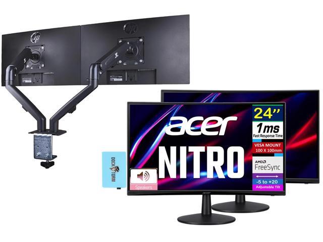 acer Nitro 24' FreeSync FHD 1500R Curve Monitor ZeroFrame Design w/ 1ms Response Time, VESA Mount (100mm), VGA, HDMI & Dockztorm USB Port Expander,...
