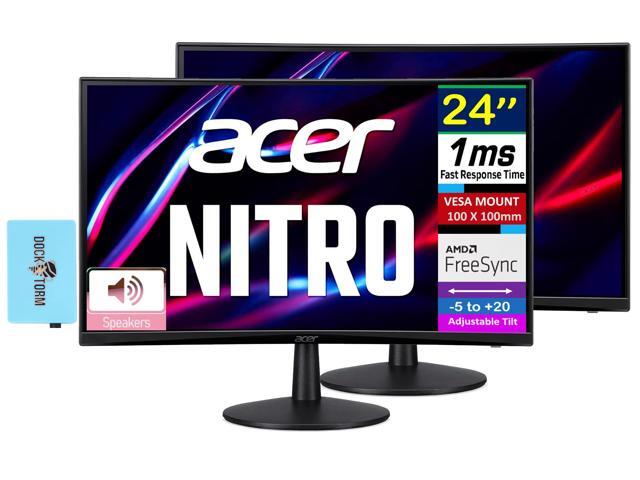 acer Nitro 24' FreeSync FHD 1500R Curve Monitor ZeroFrame Design w/ 1ms Response Time, VESA Mount (100mm), VGA, HDMI & Dockztorm USB Port Expander,...