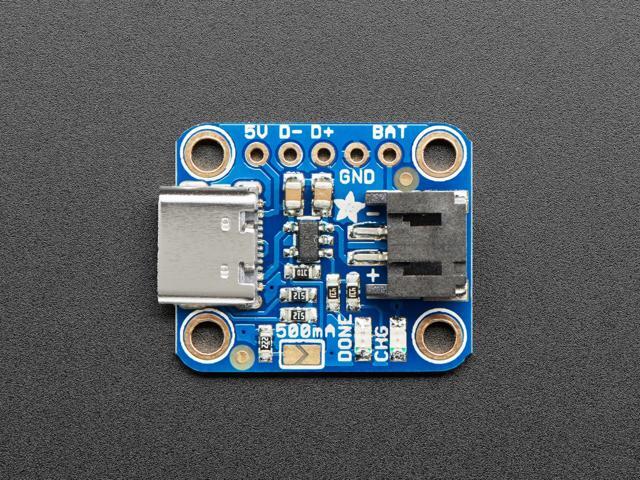 Adafruit Micro Lipo Charger for LiPoly Batt with USB Type C Jack