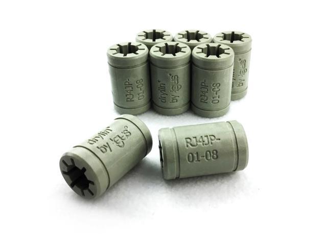 Igus Drylin R Solid Polymer Linear Slide LM8UU Bearing, RJ4JP-01 - 8mm Shaft (8 pack)