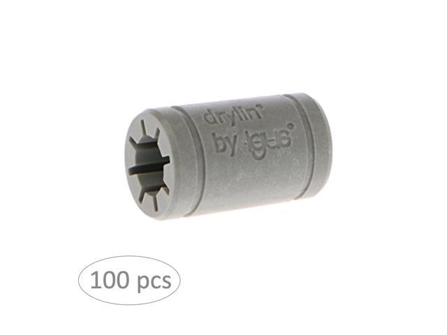 Igus Drylin R Solid Polymer Linear Slide LM8UU Bearing, RJ4JP-01 - 8mm Shaft (100 pack)