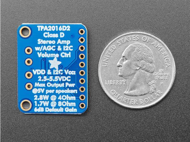 Adafruit Stereo 2.8W Class D Audio Amplifier - I2C Control AGC - TPA2016