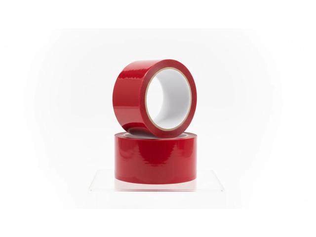 ROCKMAN TOOLS TAMPER EVIDENT SECURITY TAPE, TOTAL TRANSFER VOID OPENED, RED PET FILM, 50mm W X 50m L - 5 Pack
