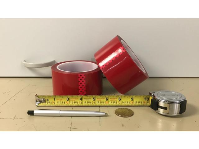 ROCKMAN TOOLS TAMPER EVIDENT SECURITY TAPE, TOTAL TRANSFER VOID OPENED, RED PET FILM, 50mm W X 50m L - 5 Pack