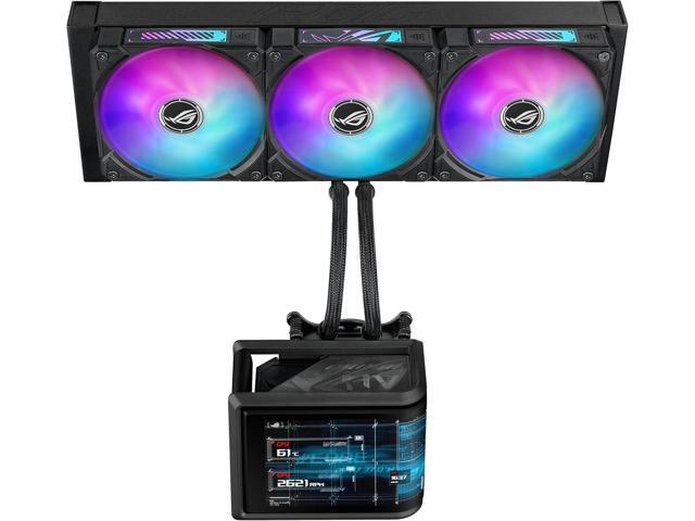ASUS ROG RYUO IV SLC 360 ARGB All-in-one CPU Liquid Cooler with Shortened tubing maximizes a Clean Aesthetic, Curved 6.67-inch AMOLED Display...