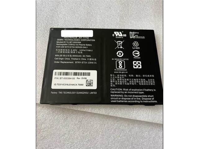 New BT-000394 9550mAh 3.85V Li-Polymer Battery for Zebra ET51 ET56 10' Replaces BTRY-ET5X-10IN6-01 NOT for 8' Grade A Cells 12 Month Warranty