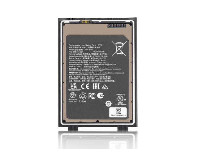 CT4X-BTSC Battery 4775mAh for CT45/CT47 for Honeywell Barcode Scanner - P/N: 318-055-021 - Replacement Li-ion Power Pack