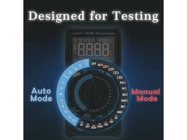 BSIDE ZT-M1 Auto/Manual Digital Multimeter 3-Line Triple Display 8000 Counts Battery Test Voltage VFC Square Wave Output Tester
