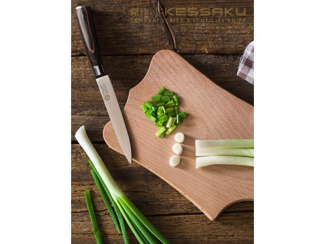 Kessaku 5.5-Inch Utility Knife - Samurai Series - Forged High Carbon 7Cr17MoV Stainless Steel - Pakkawood Handle with Blade Guard