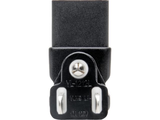 Tripp Lite Down-Angled Nema 5-15P To C13 Power Cord Adapter - 10A 125V Black