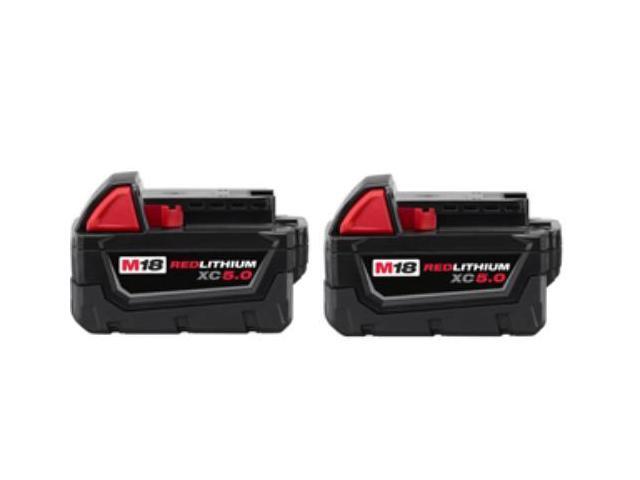 Milwaukee M18 Redlithium XC5.0 Ah Lithium-Ion Extended Capacity Battery (2-Pack) 48-11-1852