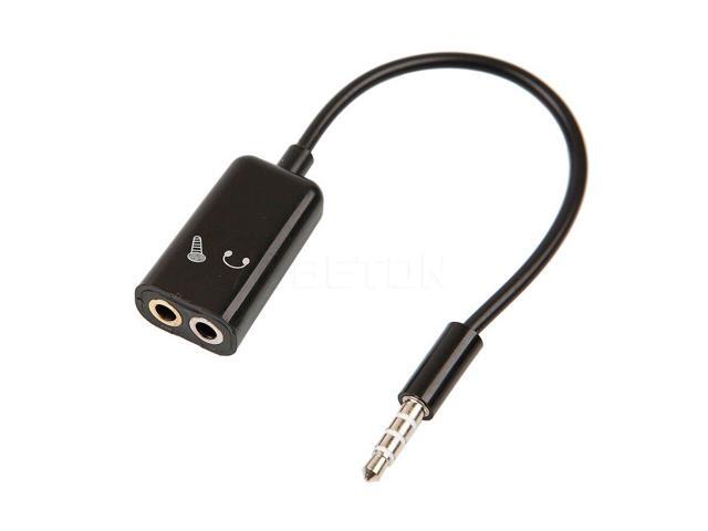 Jack 3.5mm 1 to 2 Stereo Audio Cable Splitter Male to Earphone Headset + Microphone Adapter couples turn wiring connector