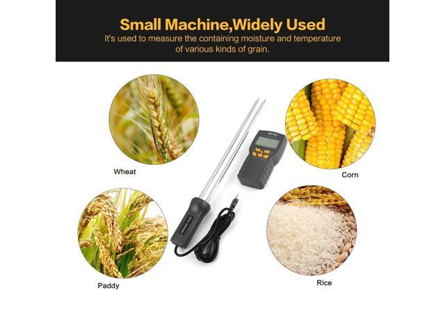 MD7822 Digital Grain Moisture Meter Temperature Meters Tester Measuring Probe Wheat Corn Rice Moisture Test Meter w/ LCD Display