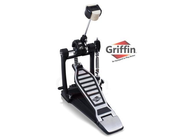 Complete Drum Hardware Pack 6 Piece Set by GRIFFIN Full Size Percussion Stand Kit with Snare, Hi-Hat, Cymbal Boom, Throne Stool & Single Kick...
