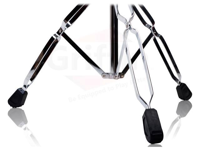 Straight Cymbal Stand (2 Pack) by GRIFFIN Double Braced Legs, Slip-Proof Gear Holder Light-Duty for Mobile Drummers Percussion Drum Hardware...
