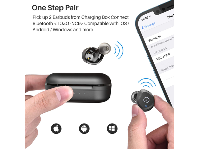 TOZO Bluetooth 5.3 Wireless Earbuds Noise Cancelling Mics Deep Bass 59H Playtime IPX6 Waterproof Wireless Charging - image 2