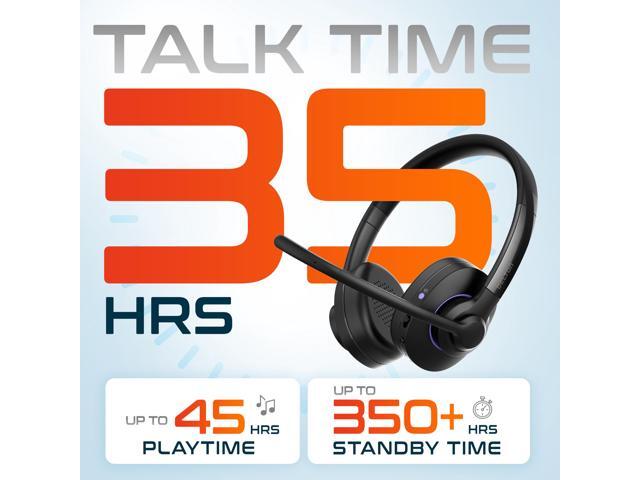 Delton 60X Wireless Computer Headset ENC ANC Noise Canceling Mic Over the Ear Bluetooth Headphones Auto-Pair USB Dongle for PC/Laptop Handsfree...