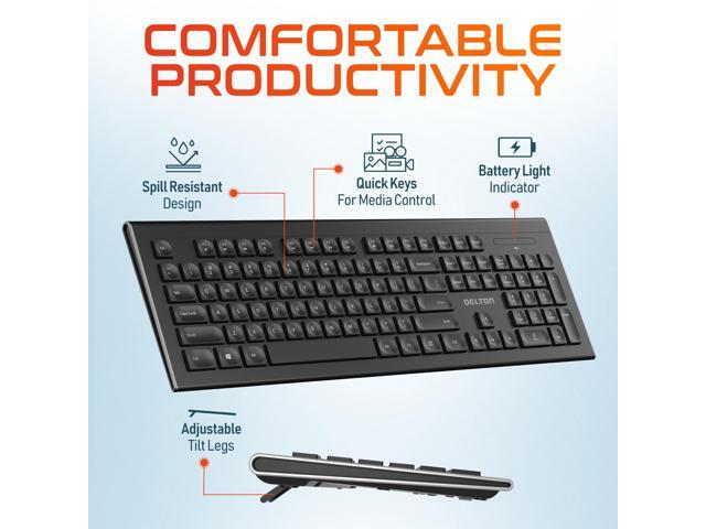 Delton Ultra Slim Wireless Keyboard & Mouse Set