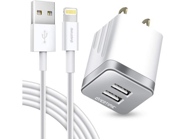 UPC 802029076840 product image for iPhone Charger 4ft, Apple MFi Certified Lightning Cable with Dual USB Wall Charg | upcitemdb.com