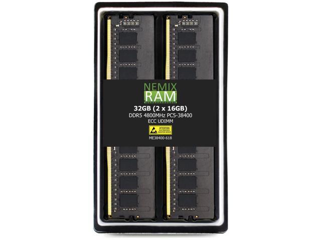 NEMIX RAM 32GB (2X16GB) DDR5 4800MHZ PC5-38400 1Rx8 1.1V CL40 288-PIN ECC Unbuffered UDIMM KIT Compatible with QNAP TS-H1677AXU-RP NAS