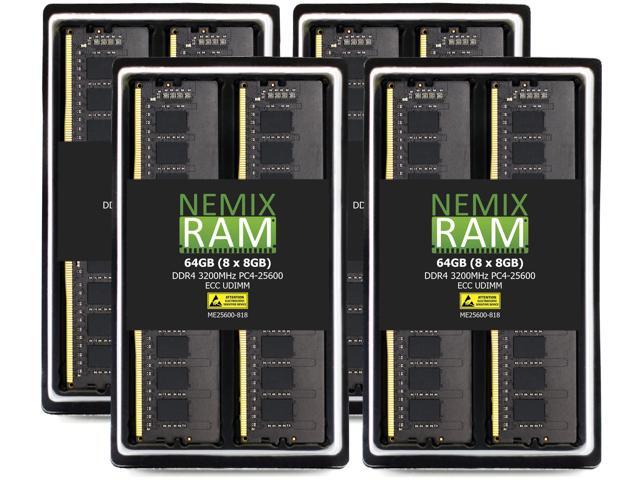 NEMIX RAM 32GB (4X8GB) DDR4 3200MHZ PC4-25600 1Rx8 1.2V CL22 288-PIN ECC Unbuffered UDIMM KIT Compatible with ASRock Rack Motherboad E3C256D4ID2,...