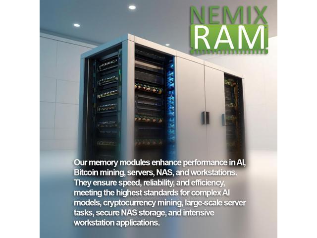 NEMIX RAM 64GB (2X32GB) DDR4 3200MHZ PC4-25600 2Rx8 1.2V CL22 288-PIN ECC RDIMM Registered Server Memory Compatible with THINKMATE...