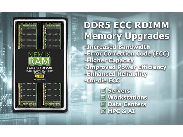 NEMIX RAM 32GB (1X32GB) DDR5 4800MHZ PC5-38400 2Rx8 1.1V CL40 288-PIN ECC RDIMM Registered Server Memory KIT Compatible with Micron...