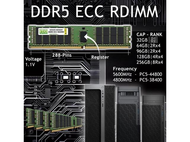 NEMIX RAM 32GB (1X32GB) DDR5 4800MHZ PC5-38400 2Rx8 1.1V CL40 288-PIN ECC RDIMM Registered Server Memory Compatible with THINKMATE...