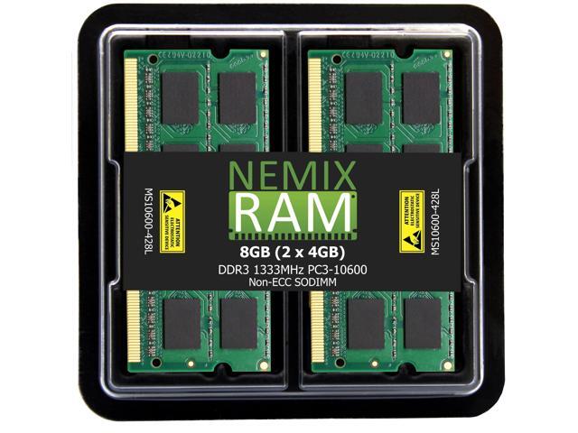 NEMIX RAM 8GB (2X4GB) DDR3 1333MHZ PC3-10600 2Rx8 1.35V 204-PIN Non-ECC SODIMM Laptop PC Memory KIT