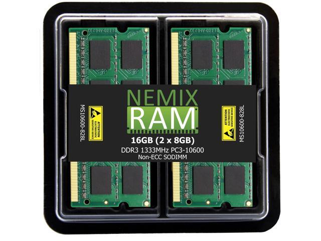 NEMIX RAM 16GB (2X8GB) DDR3 1333MHZ PC3-10600 2Rx8 1.35V 204-PIN Non-ECC SODIMM Laptop PC Memory KIT