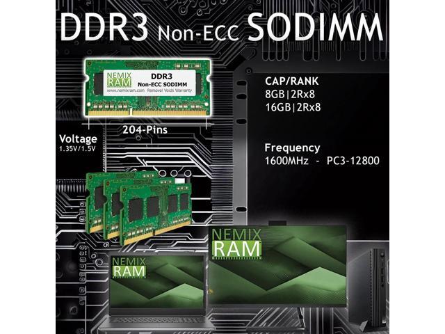 NEMIX RAM 8GB (2X4GB) DDR3 1066MHZ PC3-8500 2Rx8 1.5V 204-PIN Non-ECC SODIMM Laptop PC Memory KIT