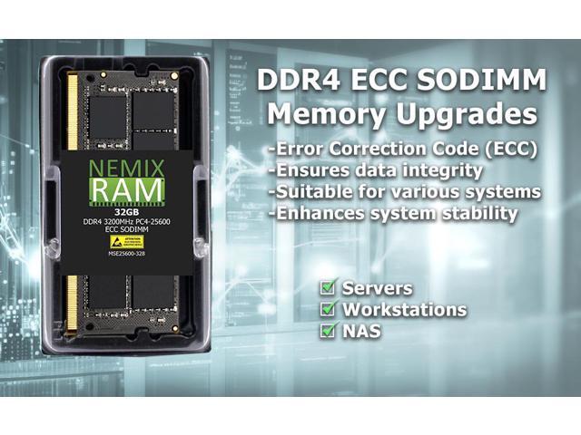 NEMIX RAM 8GB (1X8GB) DDR4 2666MHz PC4-21300 2Rx8 1.2V CL19 260-PIN ECC Unbuffered SODIMM Memory Compatible with QNAP RAM-8GDR4ECT0-SO-2666