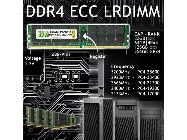 NEMIX RAM 64GB (2X32GB) DDR4 2400MHZ PC4-19200 2Rx4 1.2V 288-PIN ECC LRDIMM Load Reduced Server Memory KIT