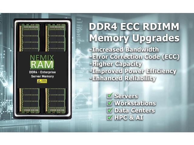 NEMIX RAM 64GB (2X32GB) DDR4 3200MHZ PC4-25600 2Rx8 1.2V CL22 288-PIN ECC RDIMM Registered Server Memory Compatible with THINKMATE...