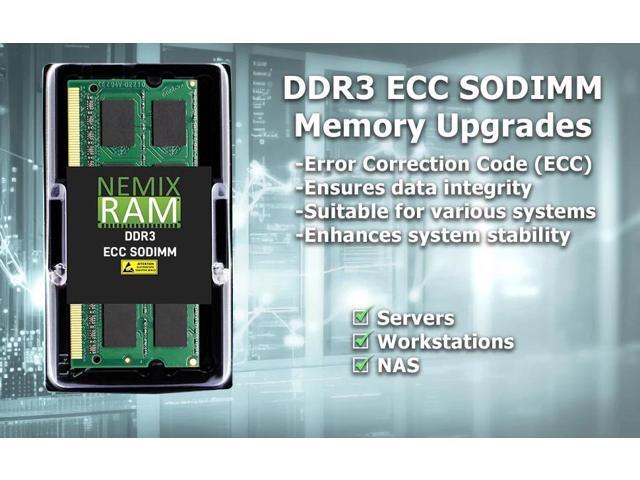 NEMIX RAM 8GB (1X8GB) DDR3 1600MHZ PC3-12800 2Rx8 1.35V 203-PIN ECC SODIMM Compatible with Supermicro MEM-DR380L-HL01-ES16 ECC Unbuffered Memory
