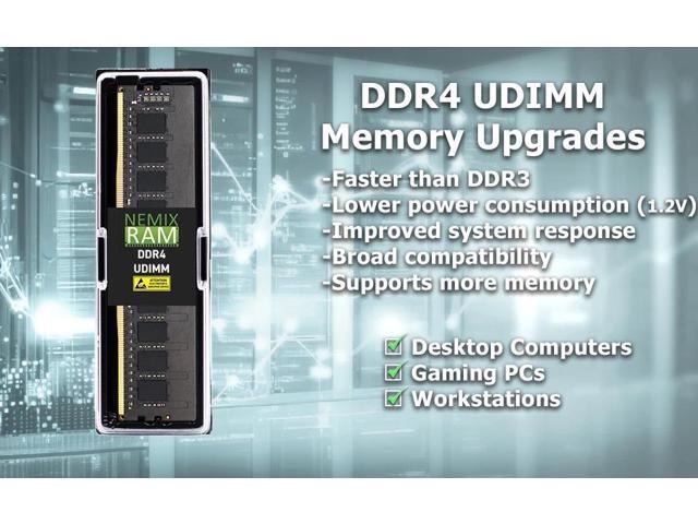NEMIX RAM 64GB (4X16GB) DDR4 2933MHZ PC4-23400 2Rx8 1.2V 288-PIN Non-ECC UDIMM Unbuffered Desktop Memory KIT