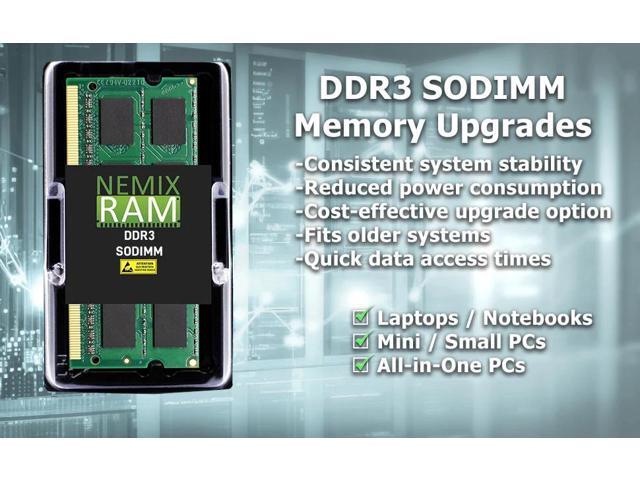 NEMIX RAM 8GB (2X4GB) DDR3 1066MHZ PC3-8500 2Rx8 1.5V 204-PIN Non-ECC SODIMM Laptop PC Memory KIT
