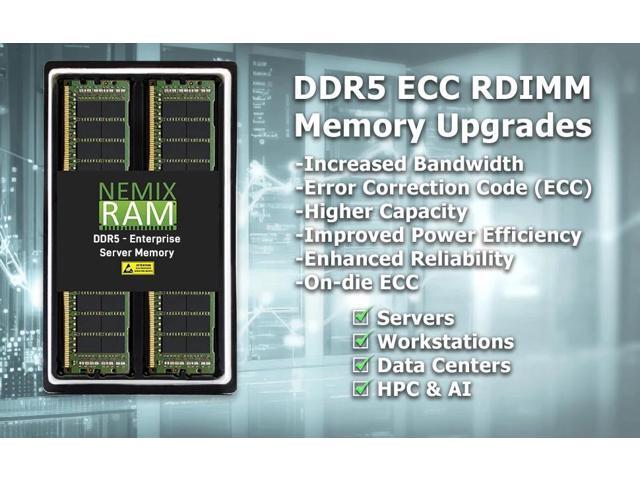 NEMIX RAM 32GB (1X32GB) DDR5 4800MHZ PC5-38400 2Rx8 1.1V CL40 288-PIN ECC RDIMM Registered Server Memory Compatible with THINKMATE...