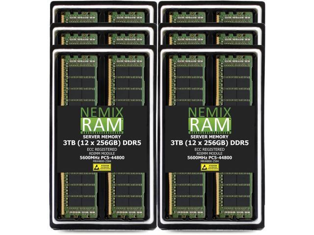 NEMIX RAM 3TB (12 x 256GB) DDR5 5600MHz PC5-44800 4Rx4 1.1V 288-PIN ECC RDIMM Registered Server Memory Kit