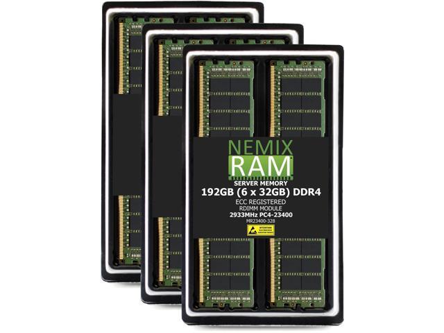 NEMIX RAM 192GB (6 x 32GB) DDR4 2933MHz PC4-23400 2Rx8 1.2V 288-PIN ECC RDIMM Registered Server Memory Kit