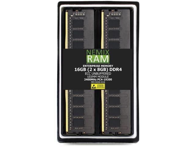 NEMIX RAM 16GB (2 x 8GB) DDR4 2400MHz PC4-19200 1Rx8 1.2V 288-PIN ECC UDIMM Unbuffered Memory Kit